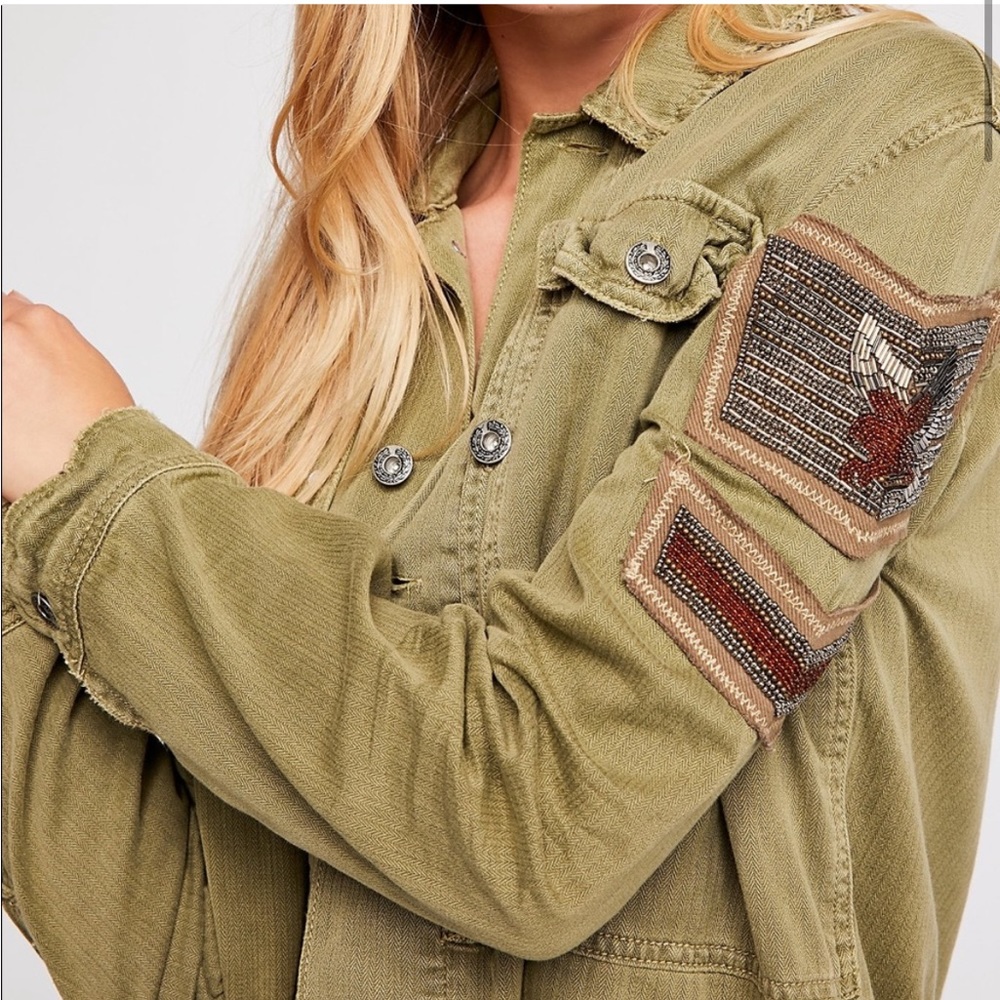 Free People Military Inspired Jacket/Shirt - Picture 2 of 12